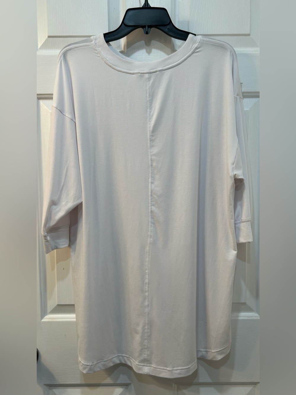 Athleta Inspire Top Women Size L White 3/4 Sleeves Soft Oversized Tunic Drop Hem - Picture 2 of 9